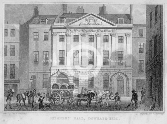 Skinners' Hall, City of London, 1830. Artist: MS Barenger