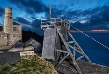 Skip shaft headframe, Geevor Mine (Levant Section), Trewellard, St Just, Cornwall, 2015. Artist: James O Davies
