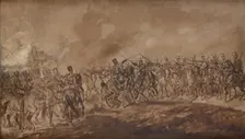 Skirmish at Ilza-Sketch, 1897. Creator: Juliusz Kossak
