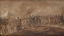 Skirmish at Ilza-Sketch, 1897. Creator: Juliusz Kossak