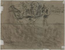 Skirmish Involving a Wagon Train [verso], 1864. Creator: Winslow Homer