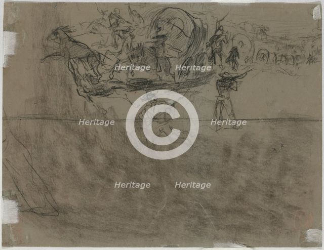 Skirmish Involving a Wagon Train [verso], 1864. Creator: Winslow Homer.