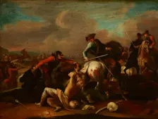 Skirmish with the Turks, 18th century. Creator: Wenzel Ignaz Prasch