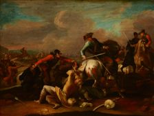 Skirmish with the Turks, 18th century. Creator: Wenzel Ignaz Prasch