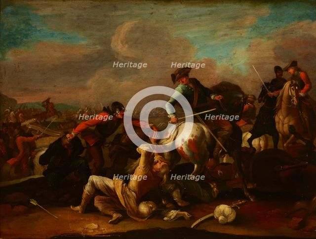 Skirmish with the Turks, 18th century. Creator: Wenzel Ignaz Prasch.