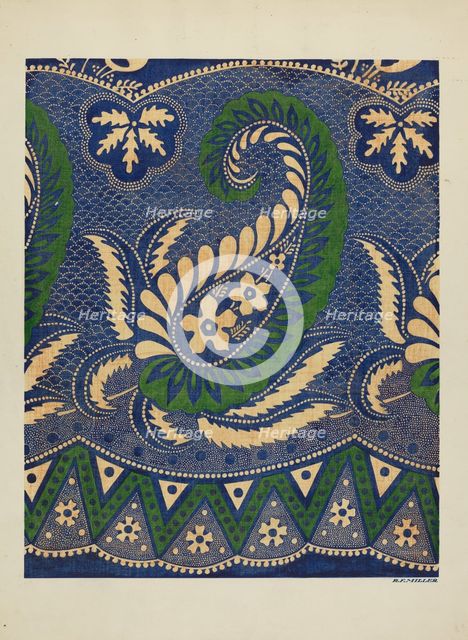 Skirt - Border Design, c. 1937. Creator: Randolph F Miller.