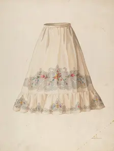 Skirt from Wedding Dress, c. 1940. Creator: Edith Towner