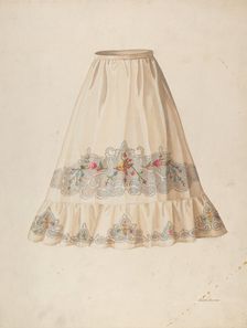 Skirt from Wedding Dress, c. 1940. Creator: Edith Towner