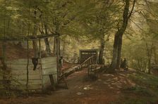 Skittle-alley in Saeby Forest. Spring Morning, 1882. Creator: Carl Frederik Aagaard
