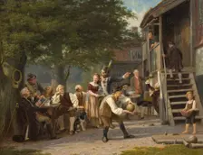 Skittles at Faggen's. Scene from Fredman's Epistle 55 by Bellman, 1868. Creator: Peter Eskilson