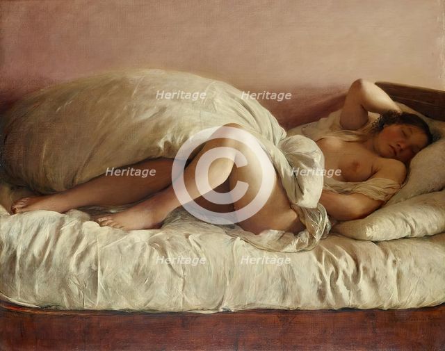 Slumbering woman, 1849. Creator: Johann Baptist Reiter.