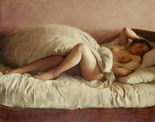 Slumbering woman, 1849. Creator: Johann Baptist Reiter