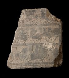 Slab in low relief from mortuary chamber..., Eastern Han dynasty, 25-220. Creator: Unknown