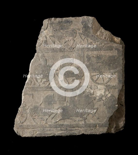 Slab in low relief from mortuary chamber..., Eastern Han dynasty, 25-220. Creator: Unknown.