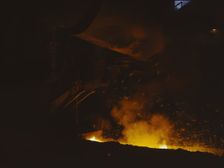 Slag run-off from open hearth furnace, Republic Steel Corp., Youngstown, Ohio, 1941. Creator: Alfred T Palmer