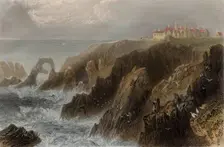 Slaines Castle, Peterhead (View Of Castle From The North), c1830s-1850s. Creators: Unknown, Robert Brandard