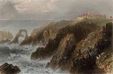Slaines Castle, Peterhead (View Of Castle From The North), c1830s-1850s. Creators: Unknown, Robert Brandard