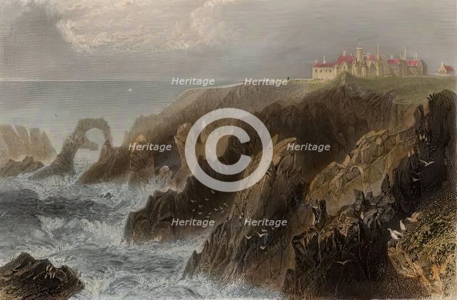 Slaines Castle, Peterhead (View Of Castle From The North), c1830s-1850s. Creators: Unknown, Robert Brandard.