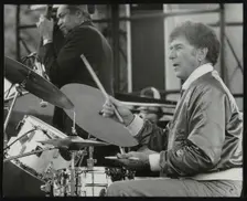 Slam Stewart and Shelly Manne on stage at the Capital Radio Jazz Festival, London, 1979. Creator: Denis Williams