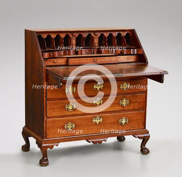 Slant-front desk, about 1755-1785. Creator: Unknown.