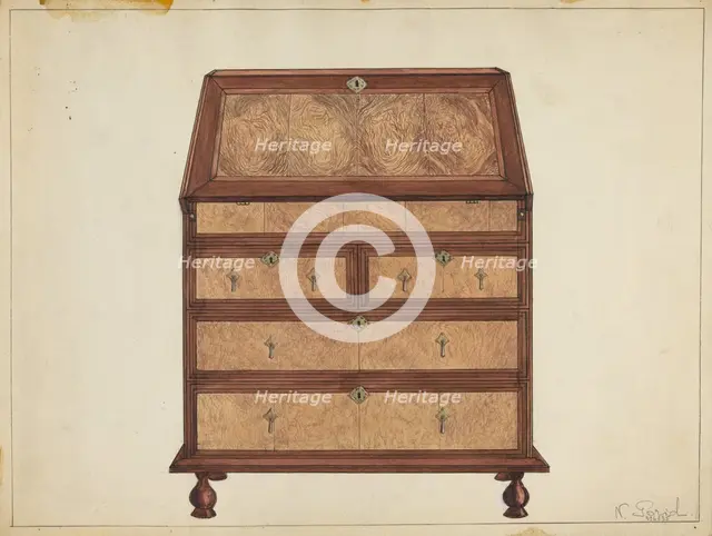 Slant-Top Desk, c. 1953. Creator: Nicholas Gorid.