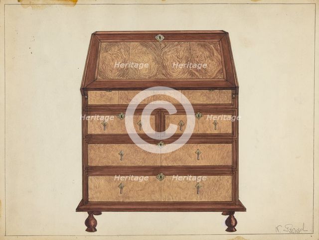 Slant-Top Desk, c. 1953. Creator: Nicholas Gorid.