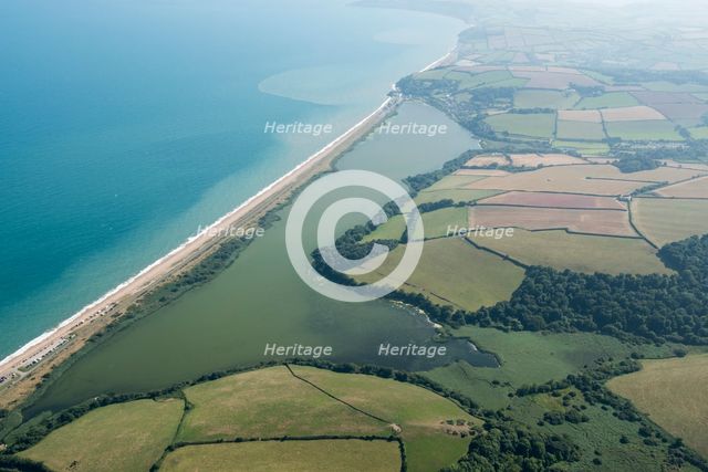 Slapton Ley nature reserve and Slapton Sands beach, Slapton, Devon, 2016. Creator: Damian Grady.