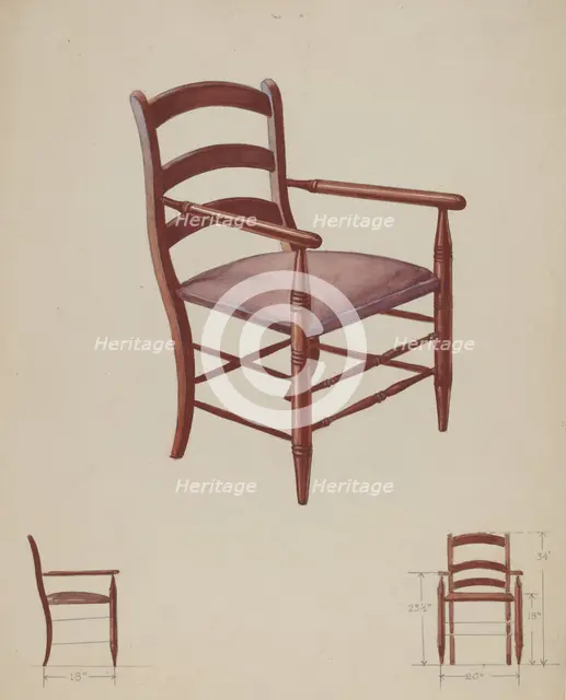 Slat-back Chair, c. 1936. Creator: George Kirschner.