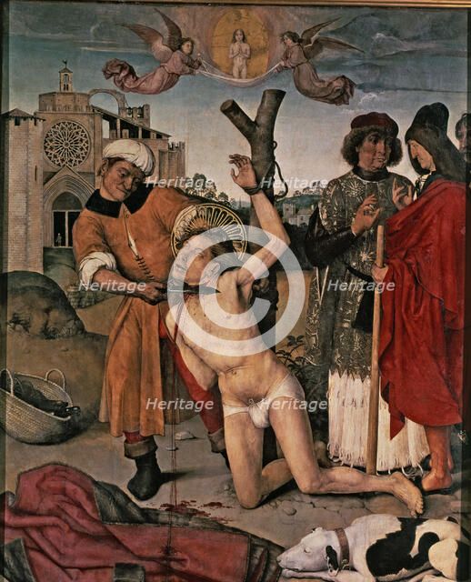 Slaughter of Saint Cugat', it was part of the main altarpiece of the Church of the Saint Cugat Mo…
