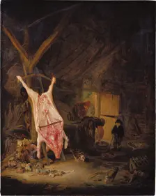 Slaughtered Pig in a Barn, 1643. Creator: Adriaen van Ostade