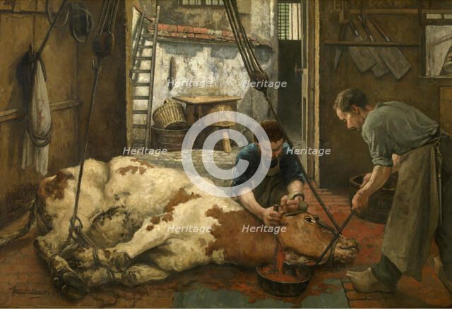 Slaughterhouse, c1860-1900. Creator: Jan Stobbaerts.