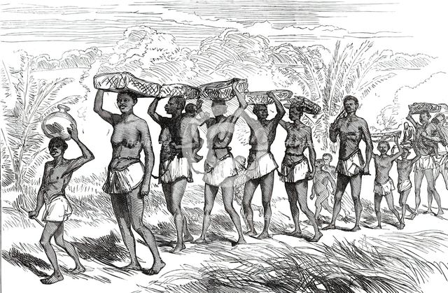 Slave Gang passing along the edge of the Lushivi Marsh...1876. Creator: Unknown.
