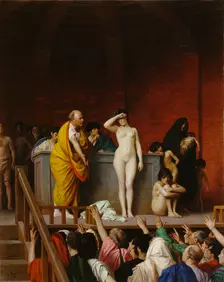 Slave Market in Rome, 1884. Creator: Jean-Leon Gerome