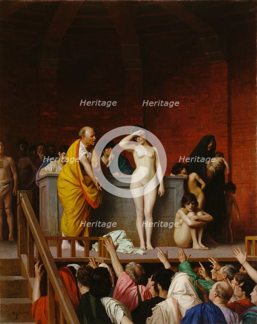 Slave Market in Rome, 1884. Creator: Jean-Leon Gerome.