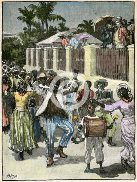 Slavery emancipation festival in Barbados, c1880. Artist: Unknown