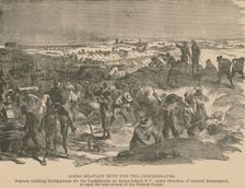 Slaves building Confederate Army fortifications at James Island, Charleston...1863 (Inferred). Creator: Unknown