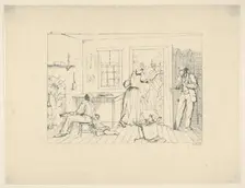 Slaves Concealing their Master from a Search Party (from Confederate War Etchings), 1861-63. Creator: Adalbert John Volck