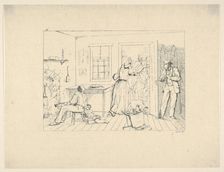 Slaves Concealing their Master from a Search Party (from Confederate War Etchings), 1861-63. Creator: Adalbert John Volck