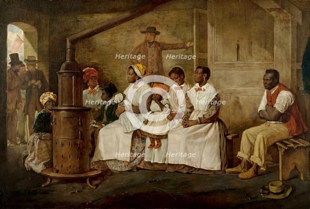 Slaves waiting for sale, Richmond, Virginia, 1861. Creator: Crowe, Eyre (1824-1910).