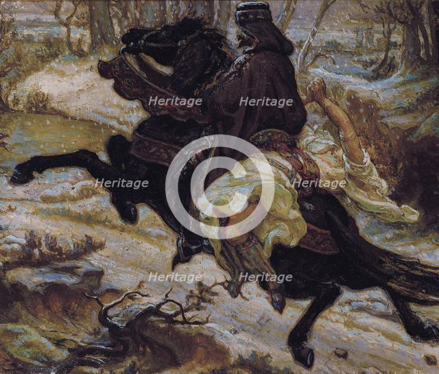 Slavic Count with a Female Captive. Artist: Golovin, Alexander Yakovlevich (1863-1930)