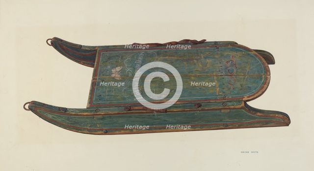 Sled, c. 1940. Creator: Wayne White.