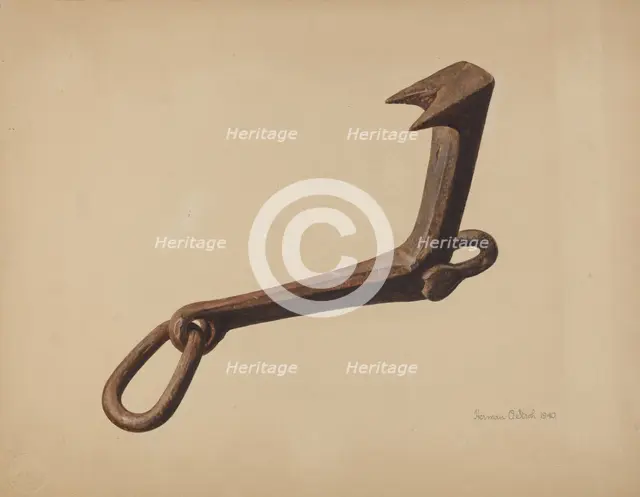 Sled Starting Hook, 1940. Creator: Herman O. Stroh.