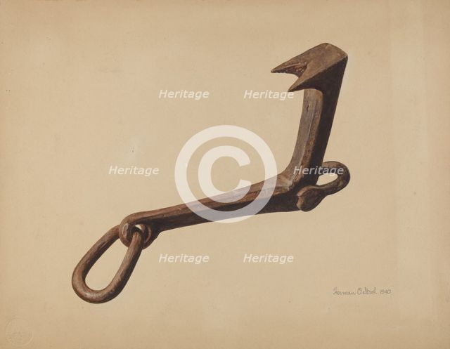 Sled Starting Hook, 1940. Creator: Herman O. Stroh.