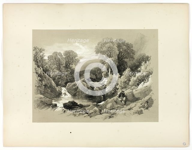 Sledde Bridge, from Picturesque Selections, 1860. Creator: James Duffield Harding.