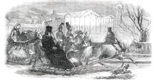 Sledging in Stockholm - from an original drawing, 1850. Creator: Unknown