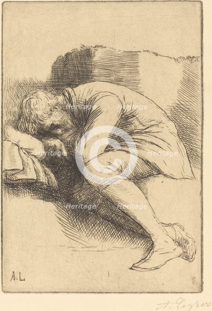 Sleeper (Un dormeur). Creator: Alphonse Legros.