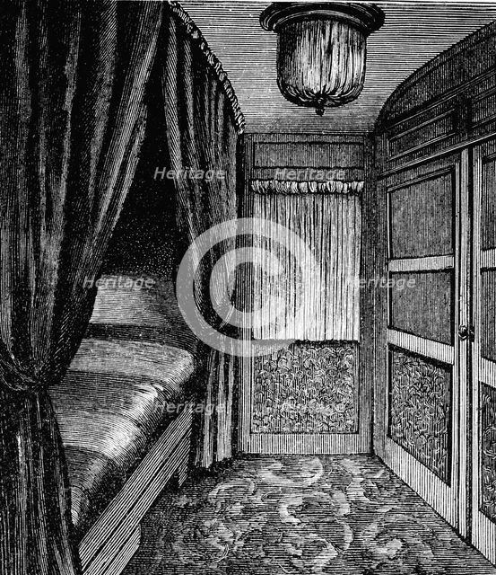 Sleeping compartment on the Orient Express, c1895. Artist: Unknown