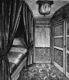 Sleeping compartment on the Orient Express, c1895