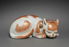 Sleeping Cat: Ko Imari Type, 1800s. Creator: Unknown