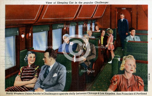 Sleeping car on the North Western Union Pacific's popular 'Challenger' train, USA, 1941. Artist: Unknown